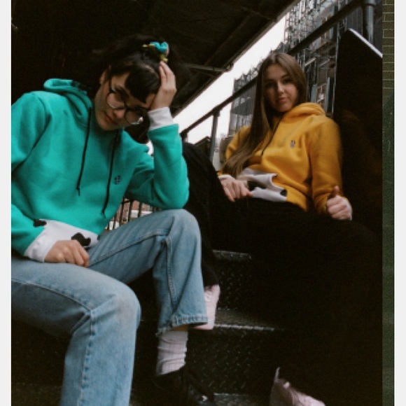 Brash cow print and sew orange hoodie - Picture 3 of 8